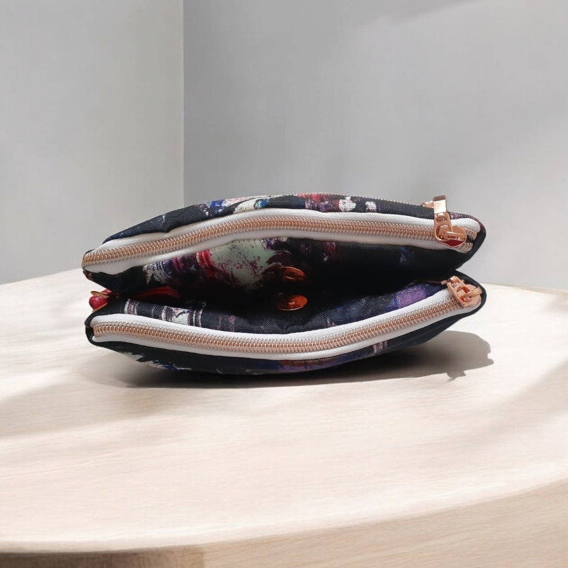 Triple Zipper Pouch