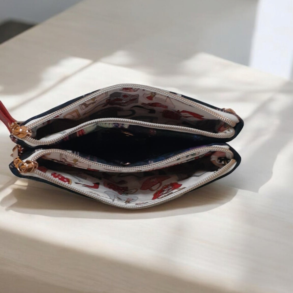 Triple Zipper Pouch