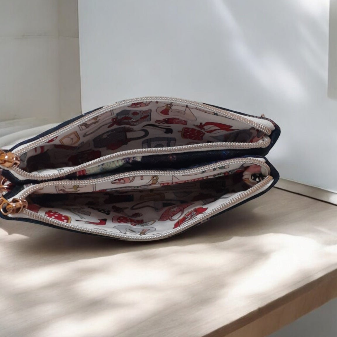Triple Zipper Pouch
