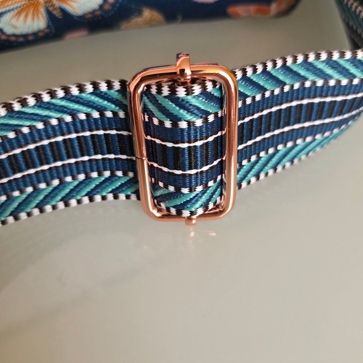 Butterfly Print Crossbody Bag: Waterproof Canvas with Rose Gold Hardware