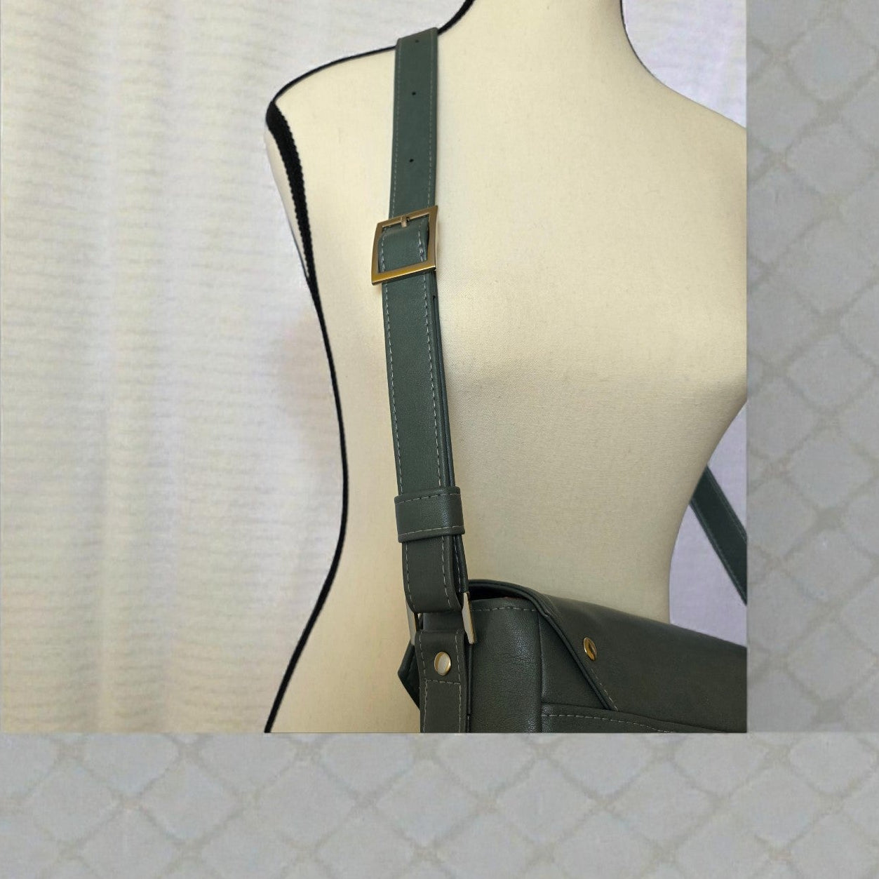 The Zara, Shoulder/Crossbody bag with sleek geometric lines and an asymmetrical flap
